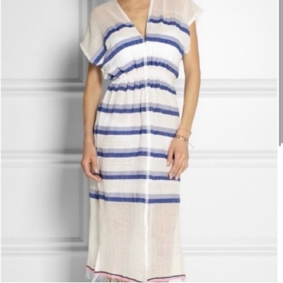 Lemlem - Berta Coverup Dress - Size Small - White w Blue Stripes - Shopbop - Picture 1 of 17